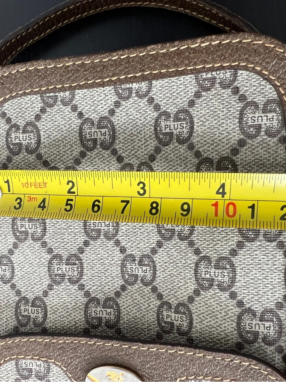 Gucci Beige and Brown Monogram Crossbody Messenger Bag